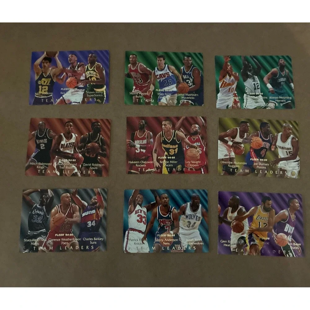 94-95 Fleer Team Leaders Series  Complete Set Of 9 / ONeal, Pippen, Miller‎